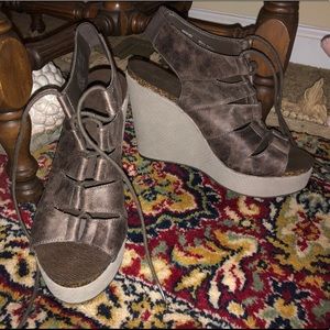 Chocolate Brown Lace Up Wedge